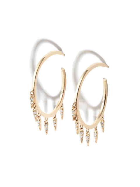 Sydney Evan 14kt yellow gold Fringe diamond hoop earrings Gold EJP1596Y
