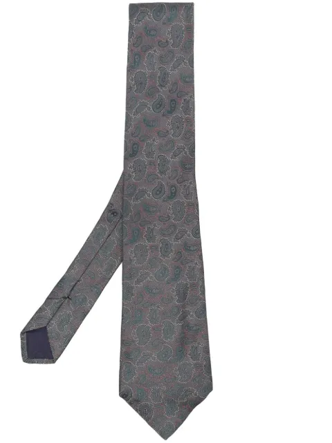 Versace Pre-Owned 1970s paisley-print silk tie Blue VERS120BM
