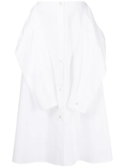 MM6 Maison Margiela button-up sleeve-tie skirt White S52MA0155S47294