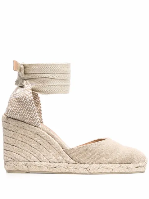 Castañer tie-detail suede espadrilles Neutrals 21642