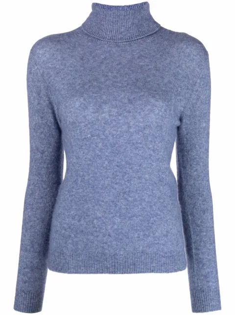 Liska cashmere-silk roll-neck sweater Blue NVLYDL100
