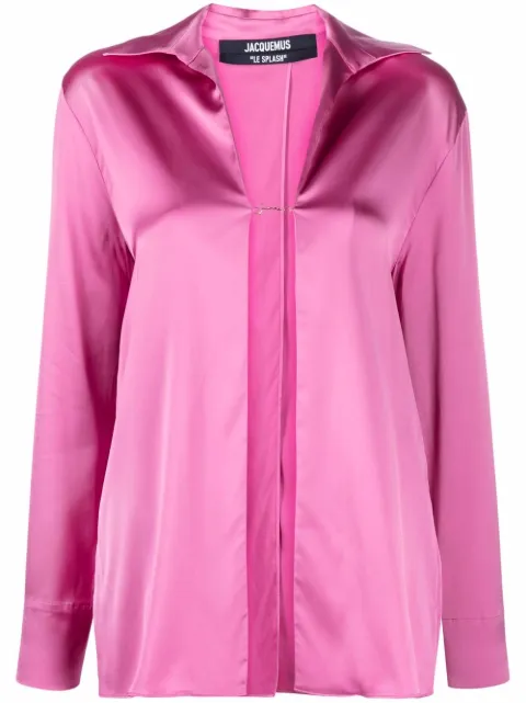 Jacquemus La Chemise Notte satin shirt Pink 213SH1031000