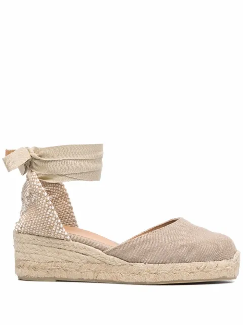 Castañer lace-up wedge espadrilles Neutrals 022205