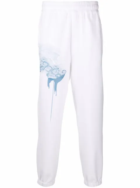 TTSWTRS abstract-print cotton track trousers White FW21MWP001W