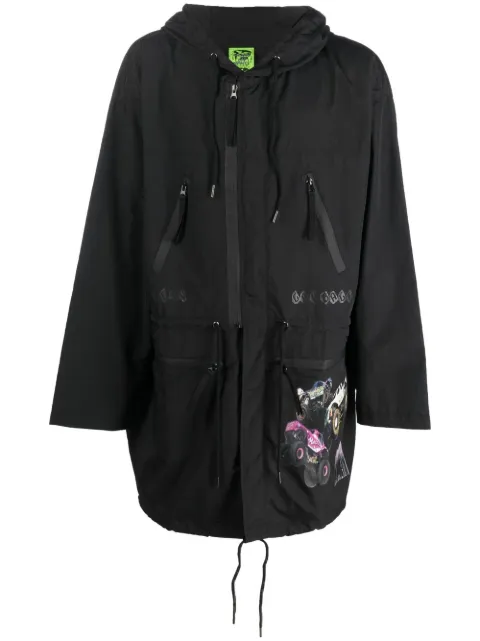 Garbage Tv graphic-print raincoat Black GBTV06
