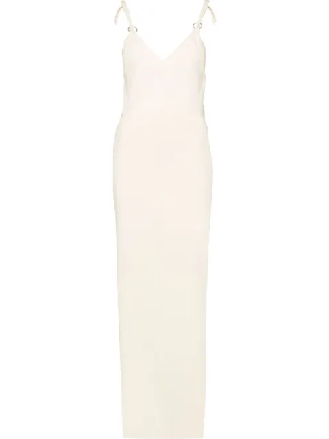 Rabanne cut out-detail maxi dress Neutrals 22FMRO449ML0187