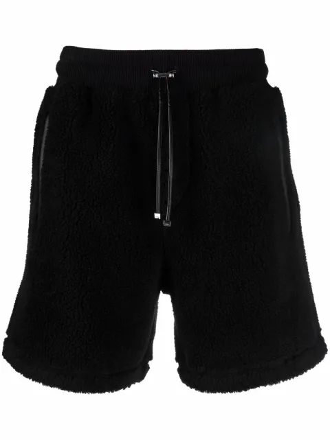 AMIRI fleece-texture track shorts Black PS22MKS007