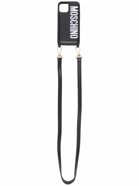 Moschino logo-print iPhone 12/12 Pro case Black A79078307
