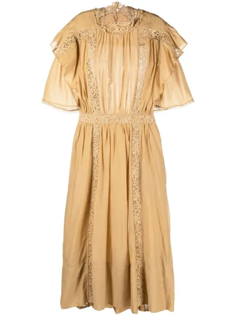 MARANT ÉTOILE Galina guipure lace-trim dress Neutrals RO219922A039E