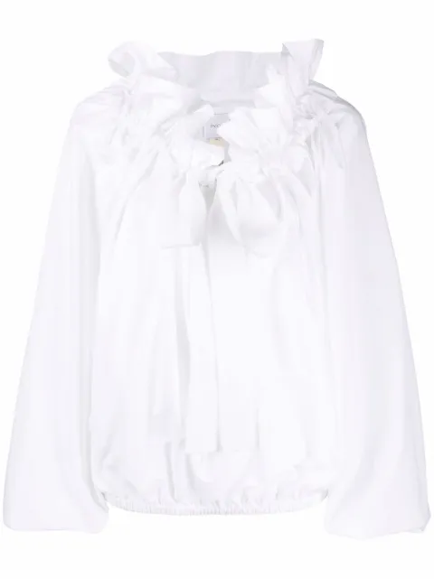 Patou puff-sleeve poplin blouse White TO0170017001W