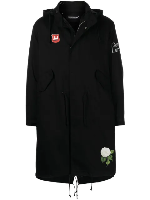 Undercover floral-print hooded jacket Black UC2A9301
