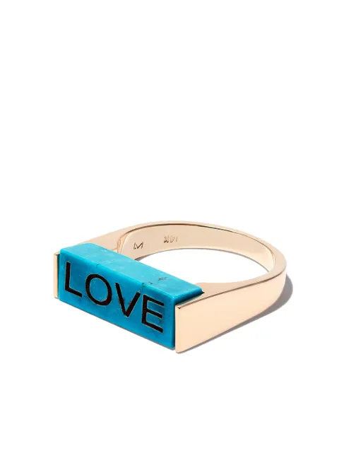LUIS MORAIS 14kt yellow gold turquoise signet ring Gold LOVESTONERINGTUQUOISE