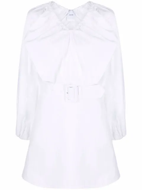 Patou oversize-collar cotton dress White DR084