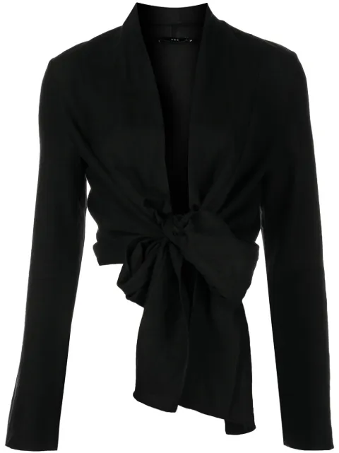 VOZ V-neck wrap blouse Black VT27BLACK