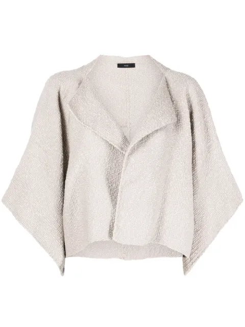 VOZ cropped wide-sleeve bolero Grey VO28TAUPE