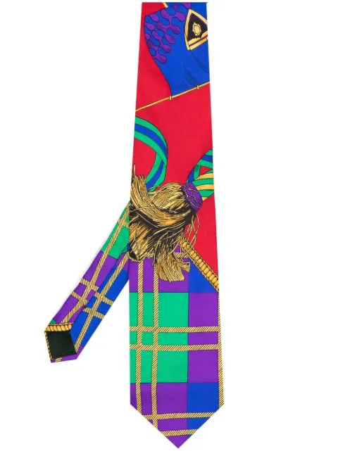 Versace Pre-Owned 1990s graphic-print silk tie Red VERS250BA