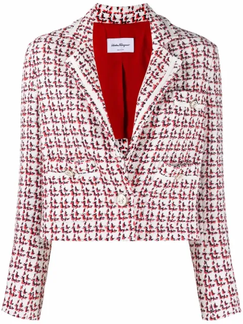 Ferragamo patterned boxy jacket White 750607