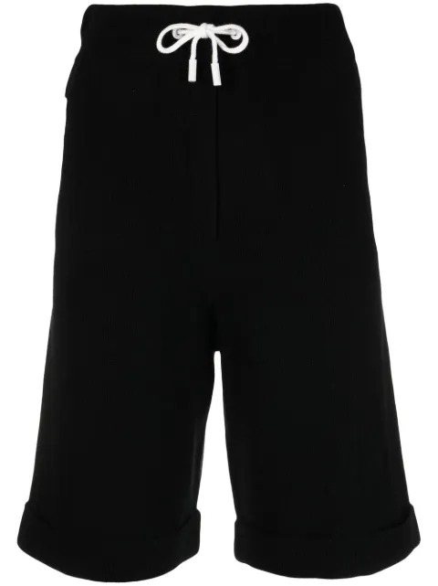 Max & Moi rib-knit merino blend shorts Black E22BANA