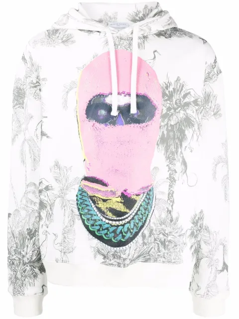 Ih Nom Uh Nit graphic palm-print hoodie White NUS22243