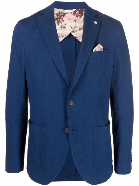 Manuel Ritz notched-lapel single-breasted blazer Blue 3232G2038223178