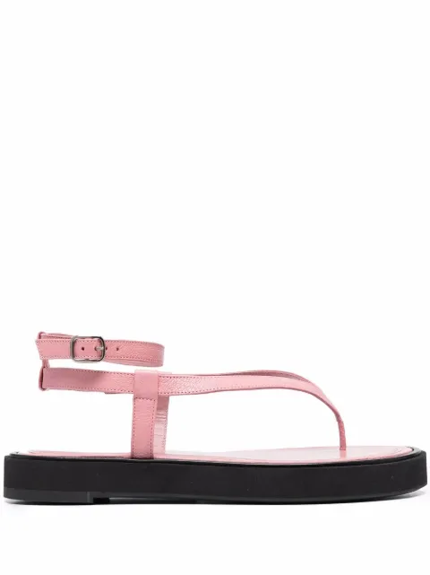 BY FAR Cece grained-leather sandals Pink 22CRCECPIGRL