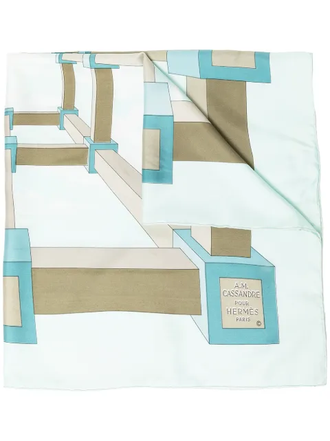 Hermès Pre-Owned Cassandre silk scarf Green DPBA1221HERSCA6