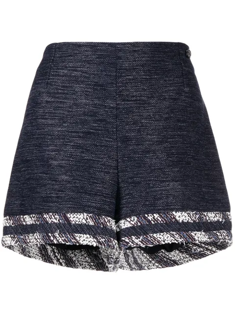 CHANEL Pre-Owned tweed high-waisted mini shorts Blue CSIP1221CHASHO