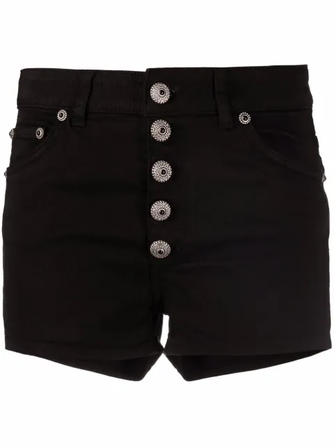 DONDUP button-detail high-waisted shorts Black DP277BBS0030PTD