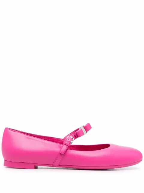 Ferragamo bow-detail leather ballerina shoes Pink 750490