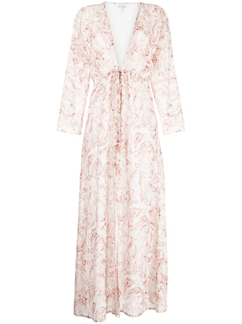 Evarae paisley-print silk maxi dress White RE22GELASBN
