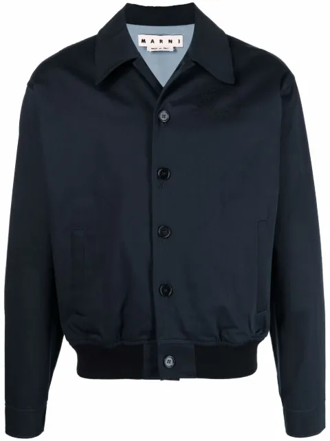 Marni embroidered logo shirt jacket Blue JUMU0121LSUTC084