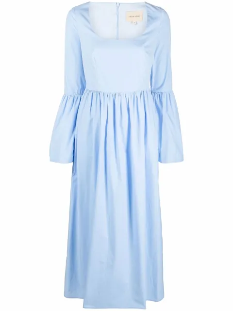 LouLou de Saison flared-cuff long-length dress Blue KEPPEL