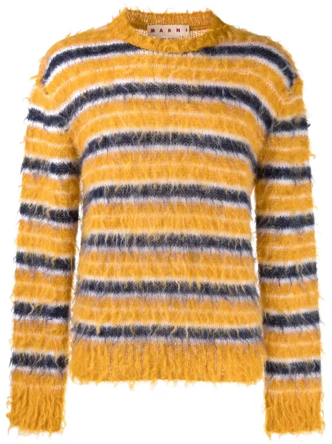 Marni striped long-sleeve sweater Yellow GCMG0161Q2UFU121