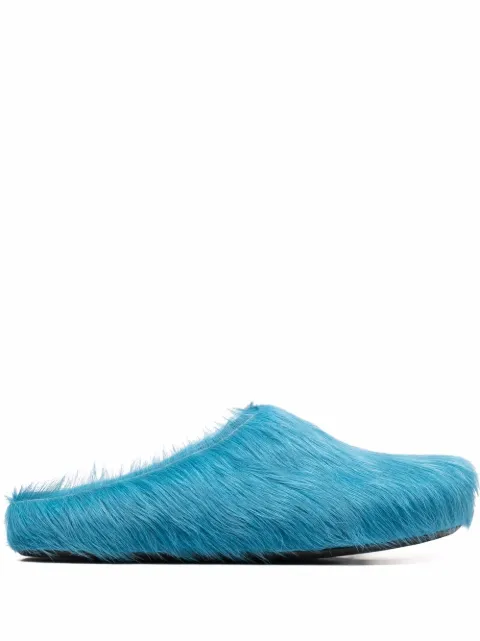 Marni Fussbet Sabot calf-hair mules Blue SBMR000600P4122