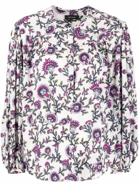 ISABEL MARANT Brunille floral-print blouse White HT227222P029I