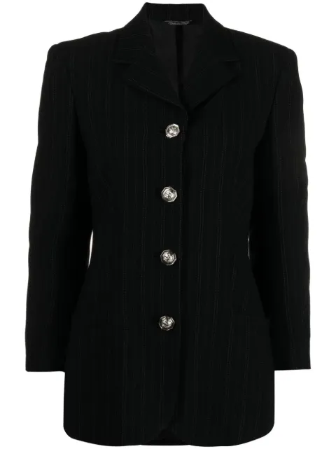 Versace Pre-Owned 1990s pinstripe single-breasted blazer Black VERS600XZ