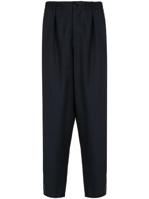 Marni black tropical wool cropped trousers Blue PUMU0017U0TW839