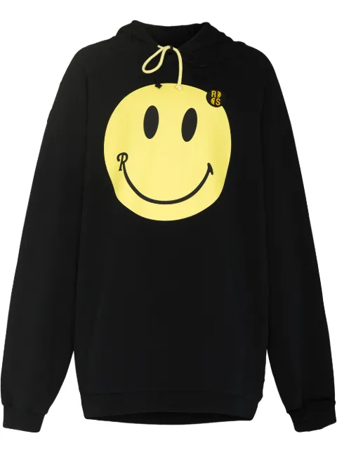 Raf Simons x Smiley oversized distressed hoodie Black 224176