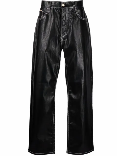 EYTYS faux-leather wide-leg trousers Black BVLB