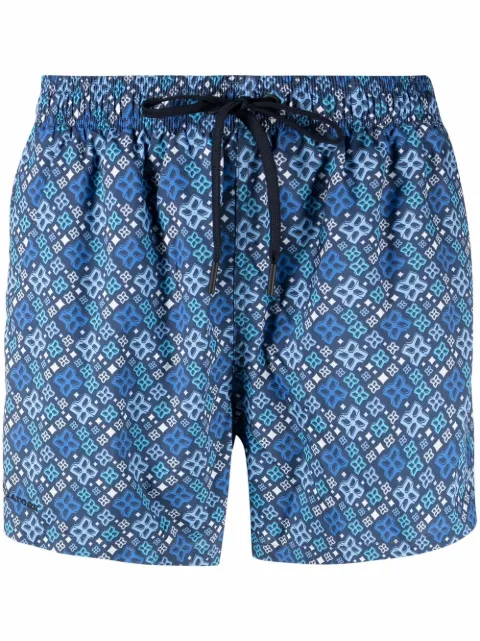 Tagliatore pattern-print swim shorts Blue BWE2206