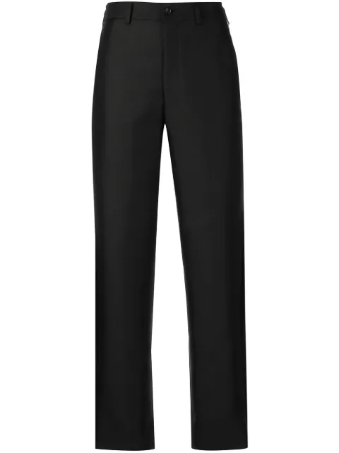 Comme Des Garçons Comme Des Garçons fringed straight-leg tailored trousers Black RIP002