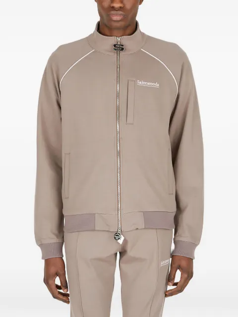 Saintwoods zip piped cardigan Neutrals SW01404