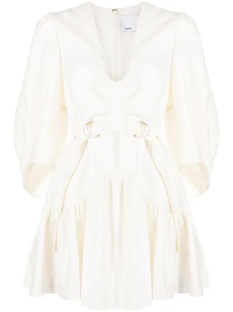 Acler double-belt flared dress White AL2201063D