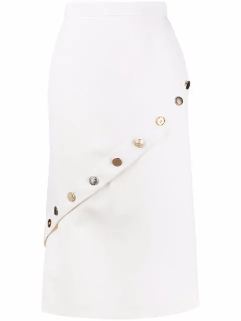 Alexander McQueen high-waisted asymmetric-hem skirt Neutrals 684653QJACH