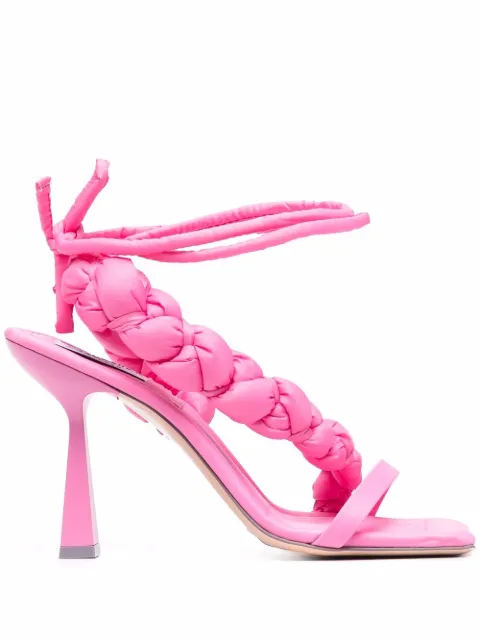 Sebastian Milano quilted-detail square-toe sandals Pink SELP1104
