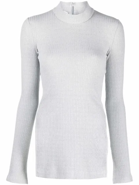 Helmut Lang ribbed-knit long-sleeve top Grey L10HW502