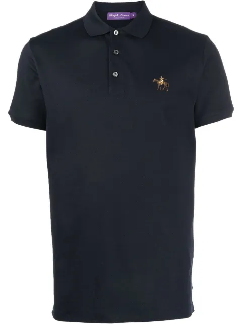 Ralph Lauren Purple Label embroidered logo polo shirt Blue 790508036071