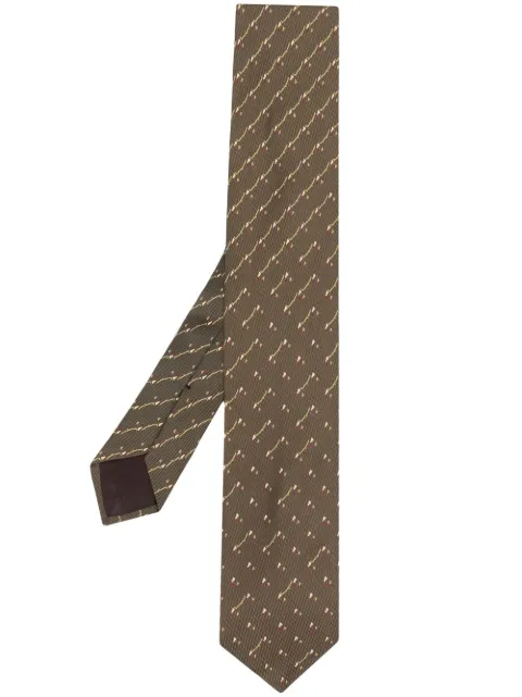 Giorgio Armani Pre-Owned 1990s patterned jacquard silk tie Green GIAR120S