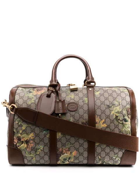 Gucci GG Supreme carnation print duffle bag Neutrals 681133UH9BT