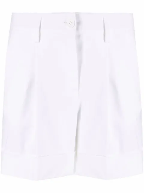 P.A.R.O.S.H. turn-up hem cotton shorts White CYBERYD210114